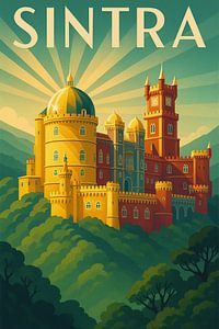 Sintra Pena Palace Art Deco Poster
