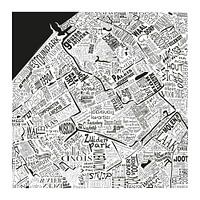 DEN HAAG in woorden,  iconisch typografische plattegrond