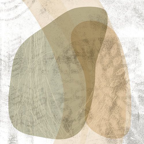 Abstract schilderij in neutrale warme kleuren