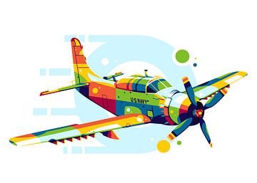 A-1 Skyraider in Pop Art van Lintang Wicaksono