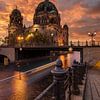 Coucher de soleil sur la cathédrale de Berlin sur Stefan Schäfer