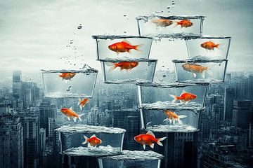 Der Goldfisch in der gläsernen Stadt | Wo Träume über Wolkenkratzern schweben