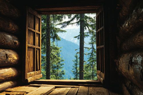 prachtig uitzicht vanuit boshut