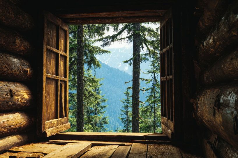 beautiful view from forest hut by Egon Zitter