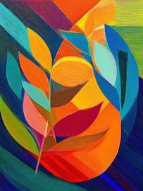 Abstracte Kleurrijke Botanische Kunst: Multicolour 1 van STUDIO ARTSY