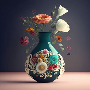 Fleur flottante dans un vase sur Natasja Haandrikman