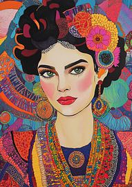 Feminism Portrait Latina Earrings Colourful by Niklas Maximilian