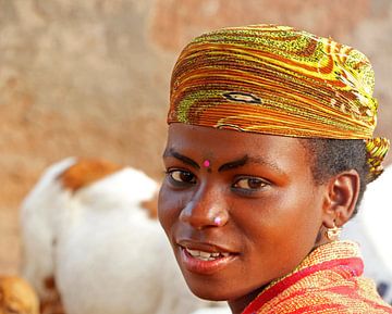 Jonge vrouw in Kalalé, Noord Benin van Cora Unk