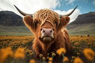 Highlander écossais en gros plan dans la nature par Digitale Schilderijen Aperçu