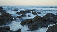 rocky inlet at dusk