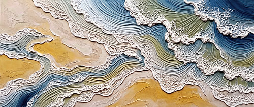 Relief marin structuré – Paysage fluide dans le style Japandi