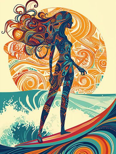 Psychedelische surfer