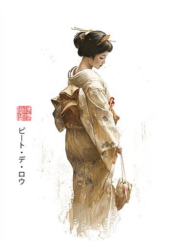 Aquarelle de geisha