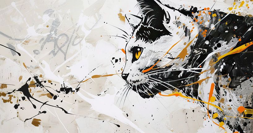 Painting Abstract Cat by Art Whims