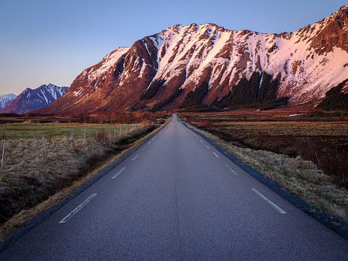 Midnight sun on Lofoten, Norway