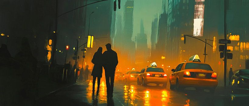 Romantischer Abend in der Stadt von Poster Art Shop