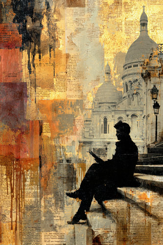 Montmartre Moment – Dreamy Painting in Gold