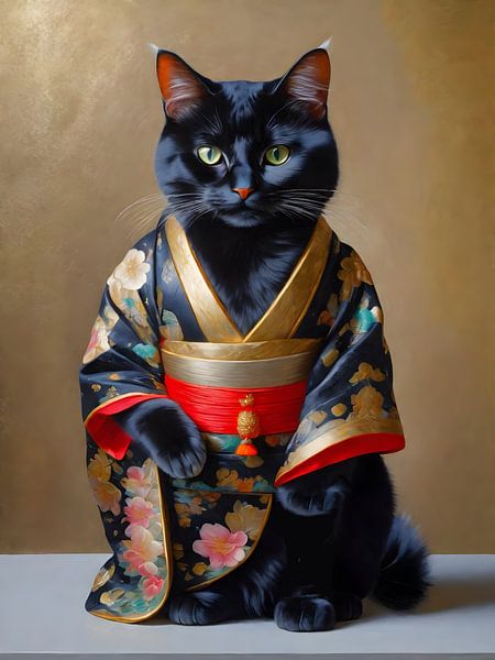 Maneki-neko Cat by Jolique Arte