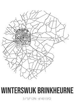 Winterswijk Brinkheurne (Gelderland) | Karte | Schwarz und Weiß von Rezona