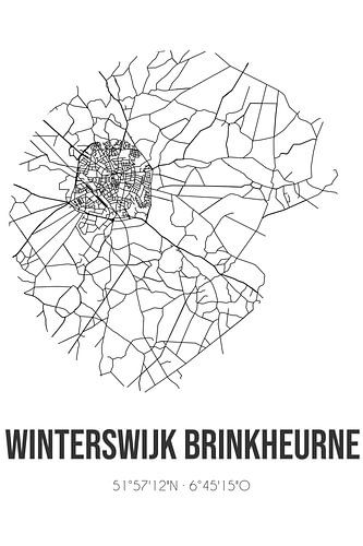Winterswijk Brinkheurne (Gelderland) | Karte | Schwarz und Weiß