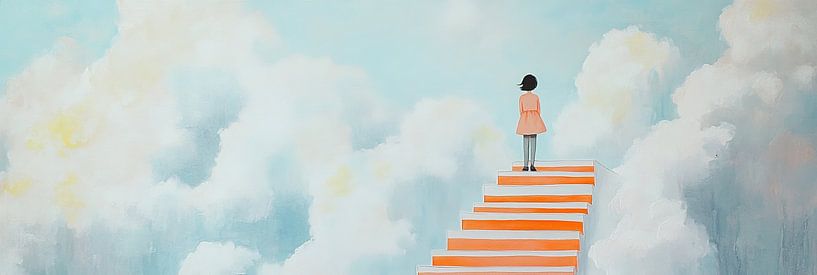 Dreamy Girl in Air by Eye catching paintings