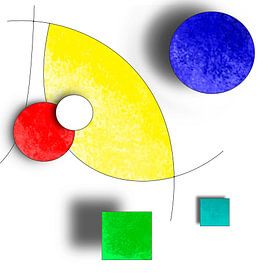 Composition abstraite avec des cercles et des rectangles sur Corinne Welp