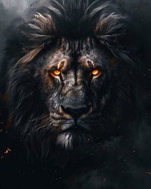 Gros plan sur un lion