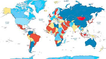 excentrieke wereldkaart van PixelPrestige