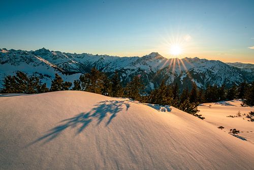 Zonsondergang over de Allgäuer Alpen