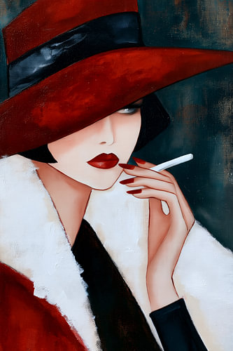 De dame met de rode hoed