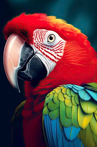 Colourful animal portrait: Parrot
