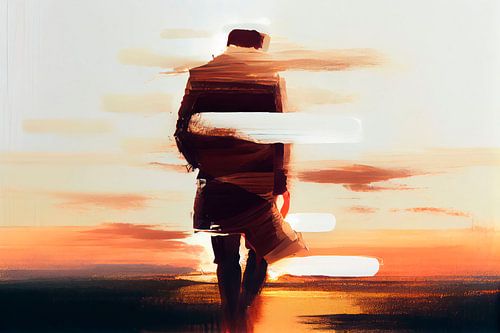 Abstract Man with Coarse Brushstrokes by Maarten Knops