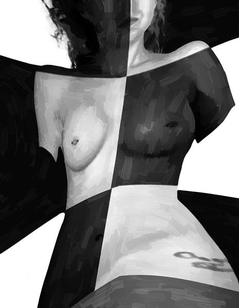 Mondrian in black and white, torso by jovadre