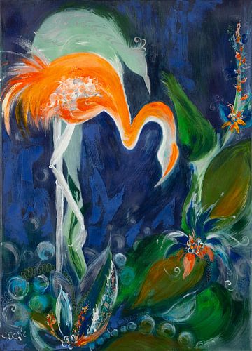 2 flamants roses