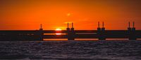 Coucher de soleil sur le barrage anti-tempête de l'Escaut oriental par Andy Troy Aperçu