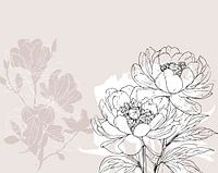 Pioenrozen roze blush abstracte bloemen