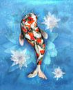Koi karper met lotusbloemen van Bianca Wisseloo thumbnail