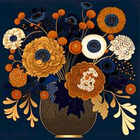Art Nouveau bouquet on vase