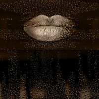 Silver Lips. Digital Art. Drops