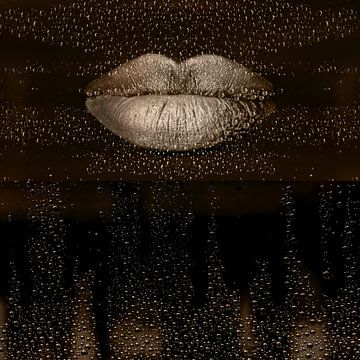 Silver Lips. Digital Art. Drops. van Alie Ekkelenkamp