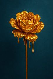 Golden rose - luxury flower in artistic shine by Kleurenrijk