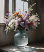 Glasvase mit Blumen