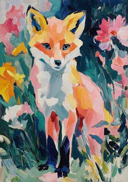 Cute fox - Pastel oil painting Cottagecore by Niklas Maximilian