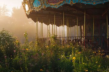 Foire abandonnée dans le brouillard sur Poster Art Shop
