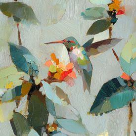 Kolibrie tussen zachte bladeren van But First Framing