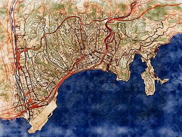 Map of Nice with the style 'Serene Summer' by Maporia