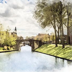 Blick auf Sloten, Friesland. von Danny de Klerk