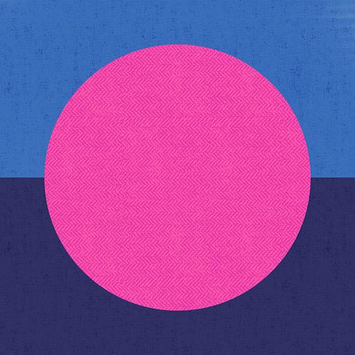 Neon kunst. Kleurrijk minimalistisch geometrisch abstract in donkerblauw, felroze en blauw