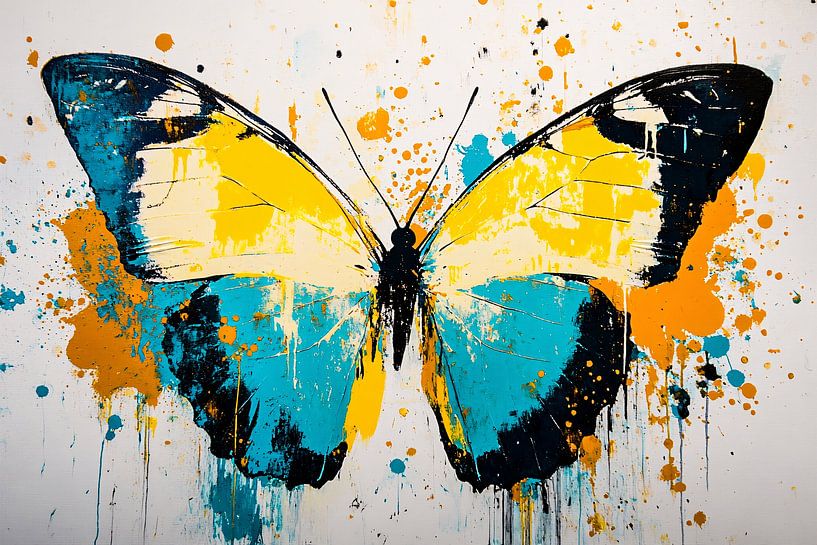 Abstract colourful butterfly art by Imperial Art House