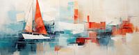 Segelschiff abstrakt Segelboote von Wunderbare Kunst Miniaturansicht